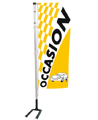 Kit mat et drapeau occasion jaune à damiers 5.5 m