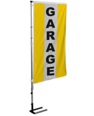 Kit mat et drapeau garage jaune à bandes latérales 4 m