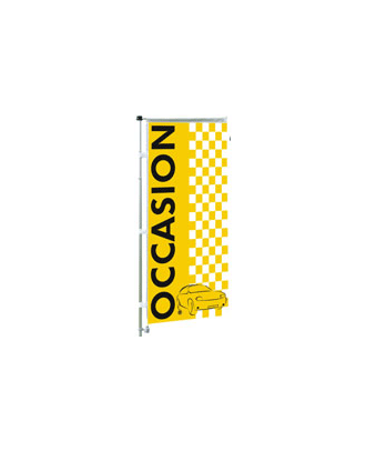Kit mat et drapeau occasion 2 jaune et noir à damiers 5.5 m