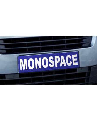 Cache plaque d'immatriculation avantage Monospace bleu