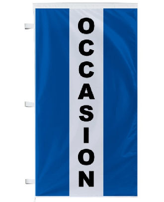 Drapeau occasion bleu à bandes latérales