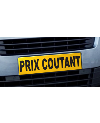 Cache plaque d'immatriculation avantage Prix Coutant jaune et noir