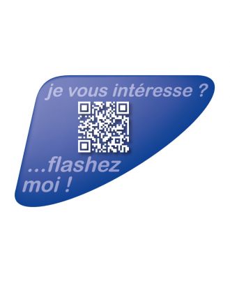 Autocollant QR Code Annonce Automobile personnalisé bleu