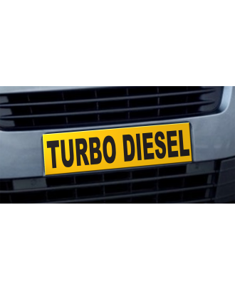 Cache plaque d'immatriculation avantage Turbo Diesel jaune et noir